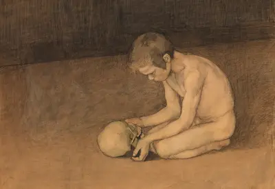 Pojke med skalle av Magnus Enckell