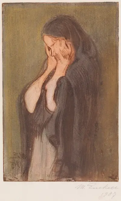 Gråtande kvinna av Magnus Enckell