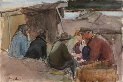Fiskare vid havet av Magnus Enckell
