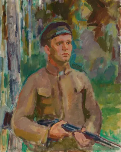 Jägaren (skogvaktare Gunnar Arnkil) av Magnus Enckell
