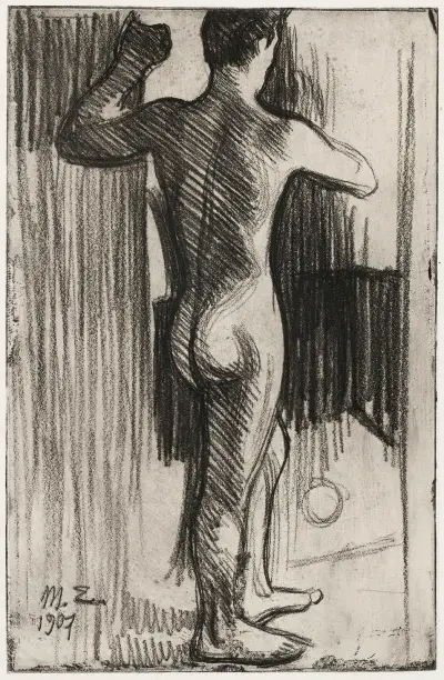 Manlig modell bakifrån av Magnus Enckell