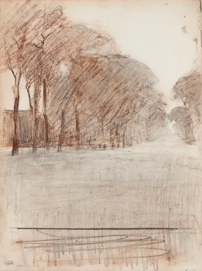 Parklandskap, skiss av Magnus Enckell