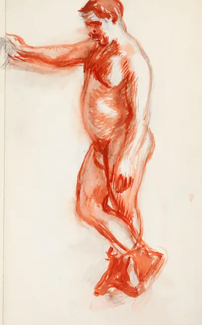 Stående naken man, skiss av Magnus Enckell