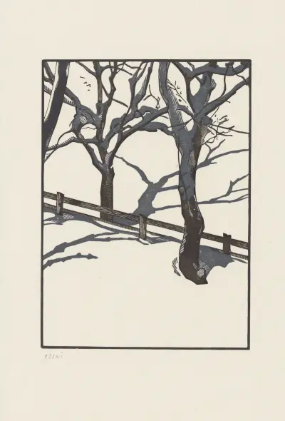Träd under snö (2 färger) av Marc Gonthier