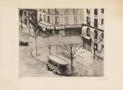 Hållplatsen vid busslinjen, Paris av Marc Gonthier