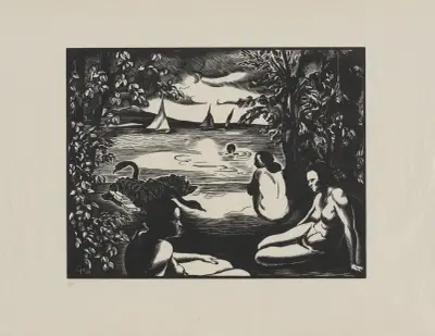 Grandes baigneuses et cygnes av Marc Gonthier