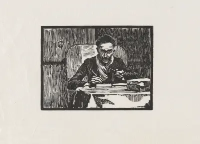 Marc Gonthier gravant (à la pipe) von Marc Gonthier