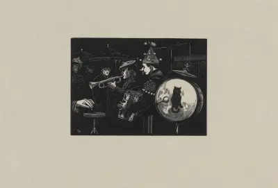 Musiciens (au chat et au chapeau chinois) av Marc Gonthier