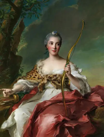Madame Bergeret de Frouville as Diana av Jean-Marc Nattier