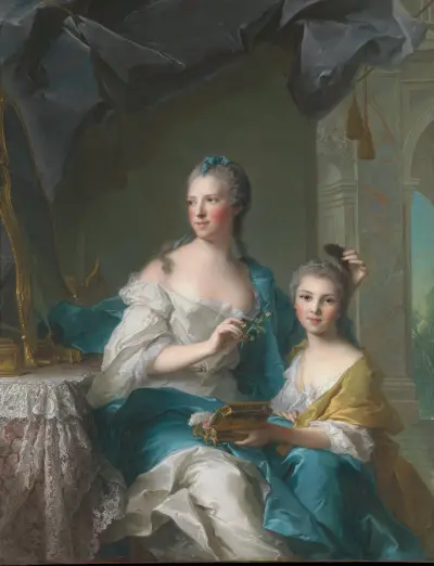 Madame Marsollier and Her Daughter av Jean-Marc Nattier