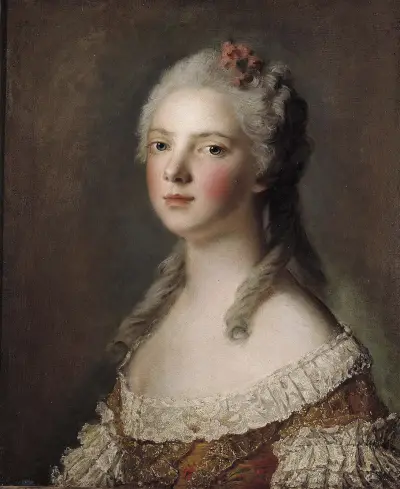 Porträtt av Marie-Adélaïde av Frankrike, dotter till Ludvig XV, känd som Madame Adélaïde av Jean-Marc Nattier