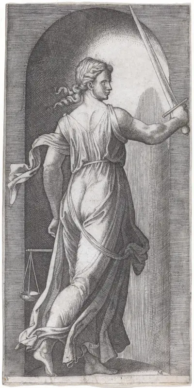 Justice av Marcantonio Raimondi