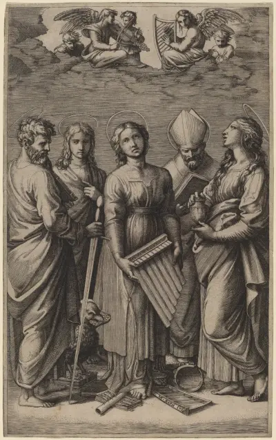 Saint Cecilia av Marcantonio Raimondi