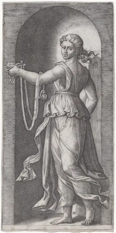 Temperance av Marcantonio Raimondi