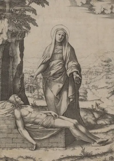 The Lamentation of the Virgin, 1510 – nr 2 av Marcantonio Raimondi