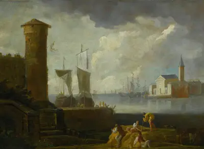 A Capriccio View Of San Giorgio Maggiore, Venice av Marco Ricci