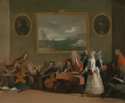 A Rehearsal of an opera av Marco Ricci