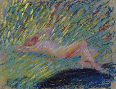 Nude lying female model av Maria Wiik
