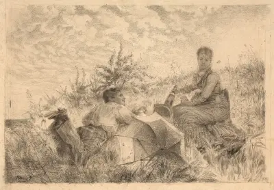 Piknik na wsi w słońcu, Marie Bracquemond