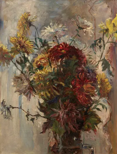 Bouquet of flowers in a glass bowl av Marie Bracquemond