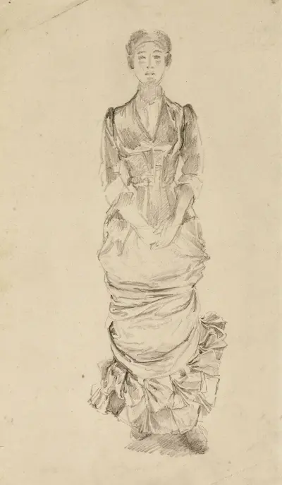 Stojąca kobieta od przodu, Marie Bracquemond