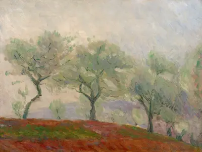 Landscape with trees av Marie Bracquemond