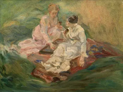 Study for ’La partie de jacquet’ av Marie Bracquemond