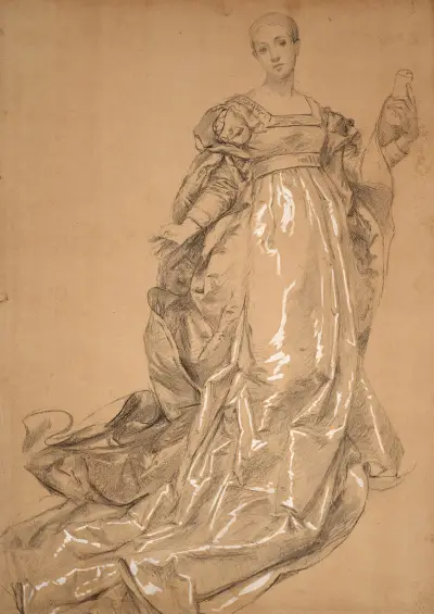 Study for Poetry, muse of the arts av Marie Bracquemond