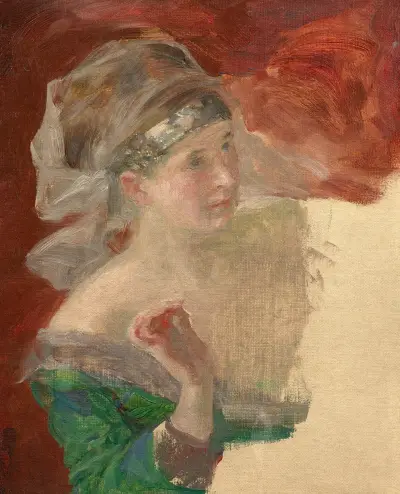 Studie einer Dame in historischem Kostüm von Marie Bracquemond