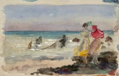 Plaża w Veules-les-Roses, Marie Bracquemond
