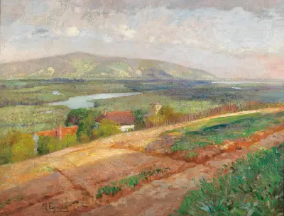 Blick gegen den Bisamberg von Marie Egner