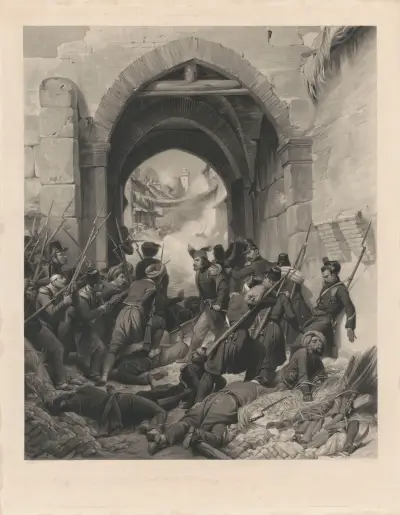 Stormningen av Constantine (efter Horace Vernet) av Jean-Pierre-Marie Jazet