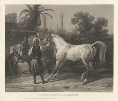 Turkisk häst med klocka (efter Carle Vernet) av Jean-Pierre-Marie Jazet