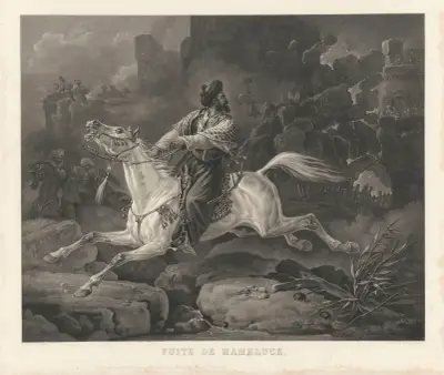 Fuite de Mameluck (after Carle Vernet) av Jean-Pierre-Marie Jazet