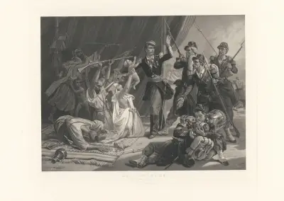 La Victoire – Razzia dans les plaines du Djebel-Sahari (Algérie) (after Jules Alfred Vincent Rigo) av Jean-Pierre-Marie Jazet