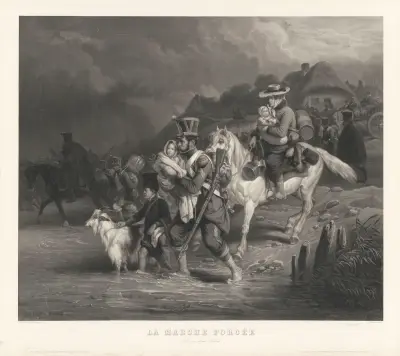 En soldats liv.. 3, Tvångsmarsch (efter Hippolyte Bellangé) av Jean-Pierre-Marie Jazet