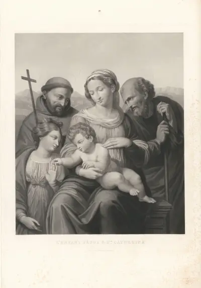 L’Enfant Jésus & S.te Catherine (after Pietro Perugino) av Jean-Pierre-Marie Jazet