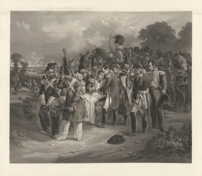 Napoleon vid Essling av Jean-Pierre-Marie Jazet