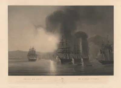 Prise du fort de S.t Jean d’Ulloa (after Théodore Gudin) av Jean-Pierre-Marie Jazet