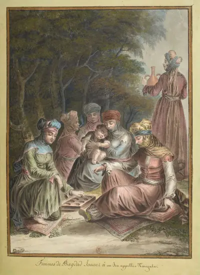 Femmes de Bagdad Jouant à un Jeu appellé Mangala av François-Marie Rosset