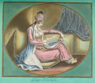 Grekiska på en soffa av François-Marie Rosset