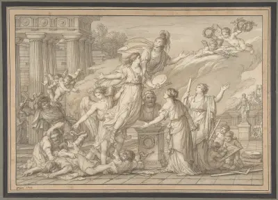 Konsternas allegori av Joseph-Marie Vien