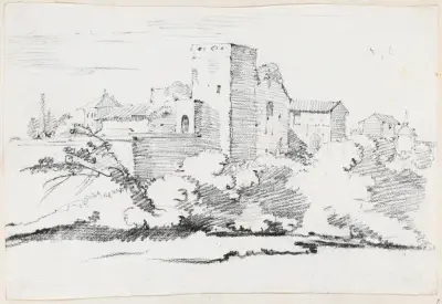 Buildings behind the Vatican av Joseph-Marie Vien