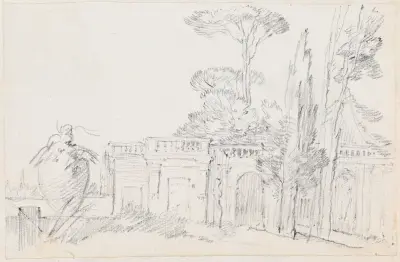 Trädgård vid en italiensk villa av Joseph-Marie Vien