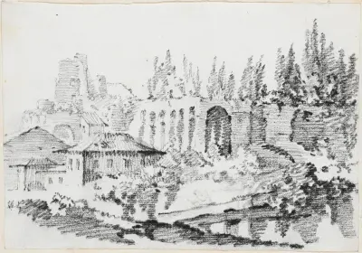 Ruins of the Imperial Palaces on the Palatine Hill av Joseph-Marie Vien