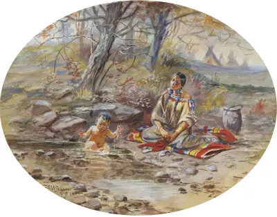 The Bath av Charles Marion Russell