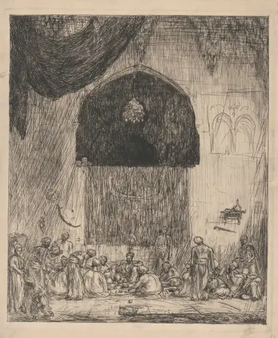Etende, oosterse mannen av Marius Bauer