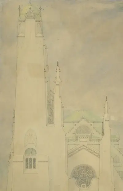 Ontwerp voor een kerk av Marius Bauer