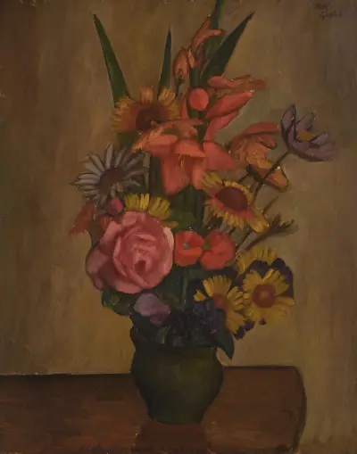 Still Life, Vase with Flowers av Mark Gertler