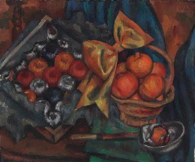 Still life with pomegranates and fruit av Mark Gertler